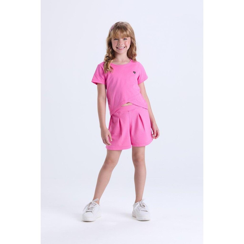 Conjunto Infantil de Verão Cropped Transpassado