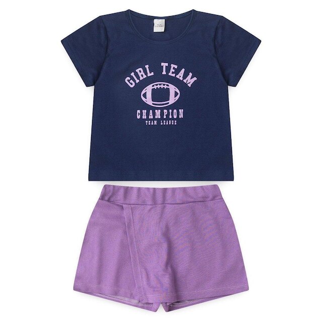 Conjunto Infantil de Verão Menina Girl Team