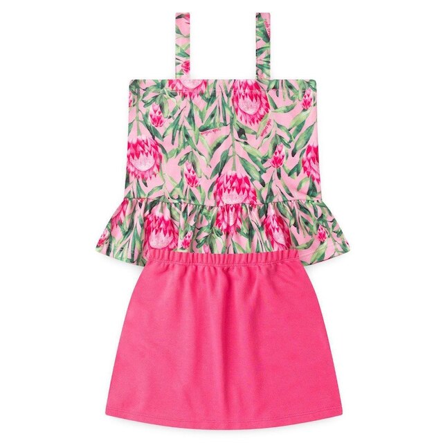 Conjunto Infantil de Verão Menina Jardim Encantado