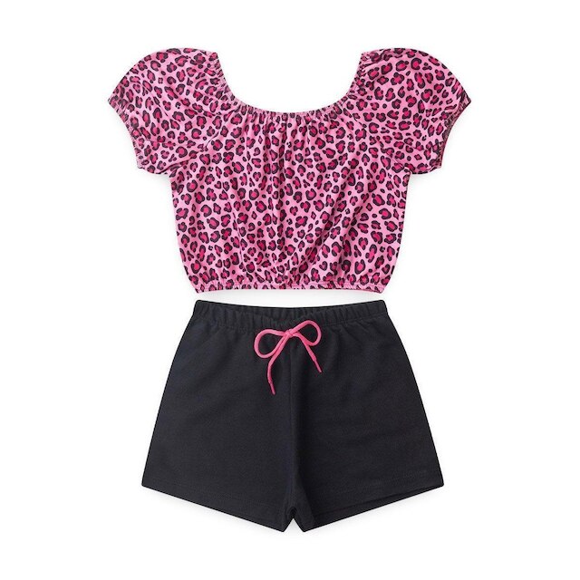 Conjunto Infantil de Verão Menina Oncinha