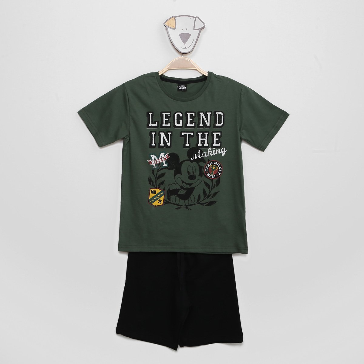 Conjunto Infantil Disney Mickey Mouse Bermuda e Camiseta Menino - Preto+verde Menor preço em Conjunto Infantil Disney Mickey Mouse Bermuda e Camiseta Menino - Preto+verde