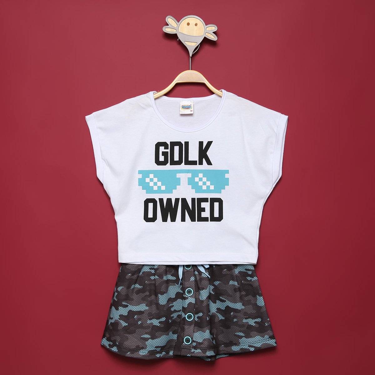 Conjunto Infantil Duzizo Estampado Feminino - Branco Menor preço em Conjunto Infantil Duzizo Estampado Feminino - Branco