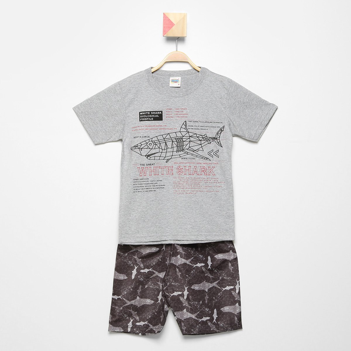 Conjunto Infantil Duzizo Tubarão Masculino - Mescla Menor preço em Conjunto Infantil Duzizo Tubarão Masculino - Mescla