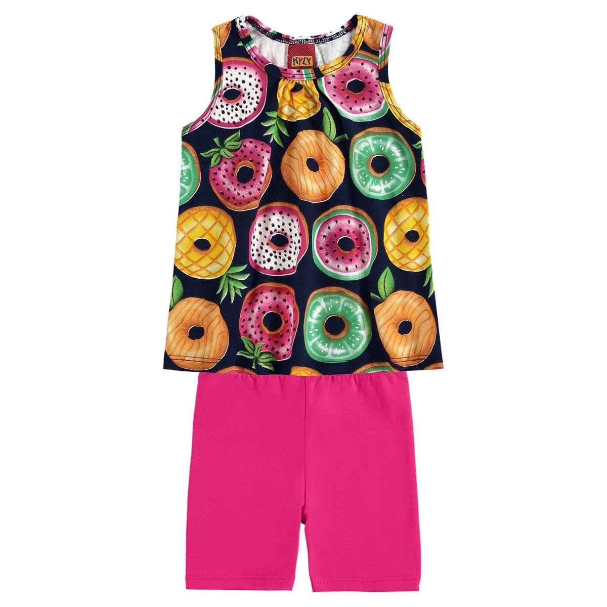 Conjunto Infantil Feminino Blusa + Ciclista Kyly 111100.0001.2 Kyly - Marinho+Pink Menor preço em Conjunto Infantil Feminino Blusa + Ciclista Kyly 111100.0001.2 Kyly - Marinho+Pink