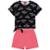 Conjunto Infantil Feminino Blusa + Short Kyly 111531.40106.10 Kyly - Preto+Rosa