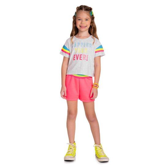 Conjunto Infantil Feminino Blusa + Short Kyly 111822.0467.16 Kyly