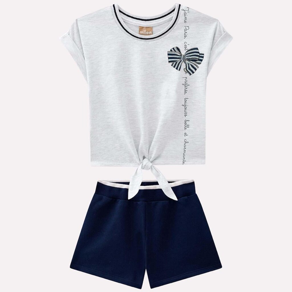 Conjunto Infantil Feminino Blusa + Short Milon 13812.0467.14 Milon
