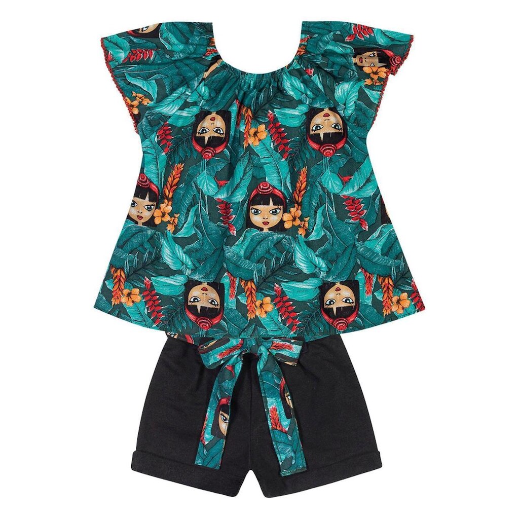 Conjunto Infantil Feminino Blusa + Short Nanai 600669.2735.1 Nanai