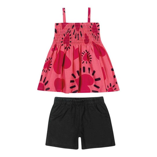Conjunto Infantil Feminino Blusa + Short Nanai 600878.12948.12 Nanai