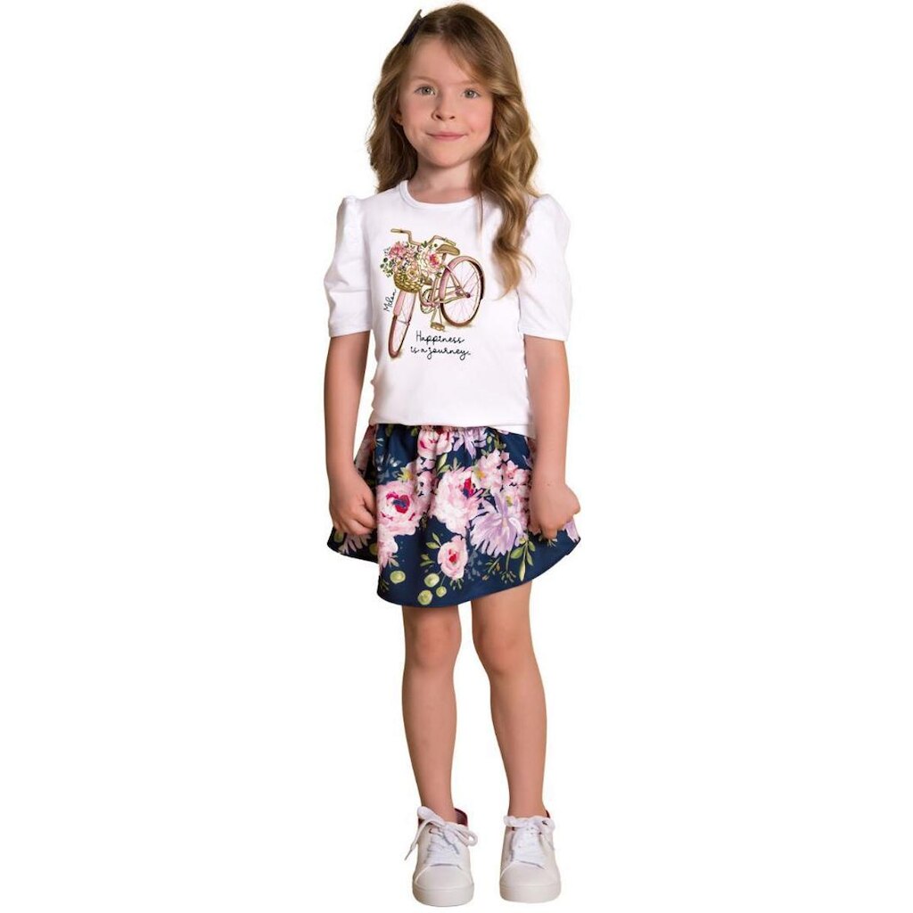 Conjunto Infantil Feminino Blusa + Short-Saia Milon 13093.0452.6 Milon