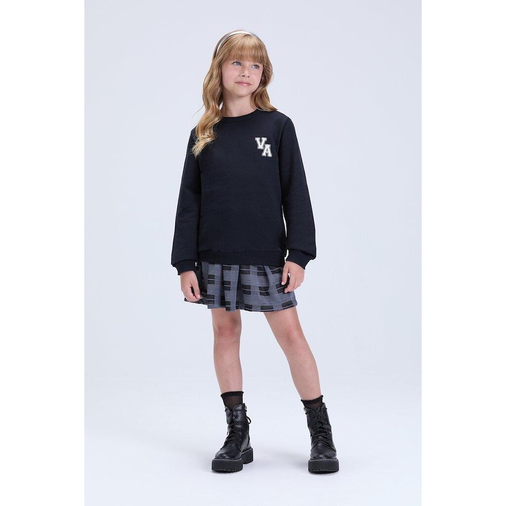 Conjunto Infantil Feminino de Inverno com Saia
