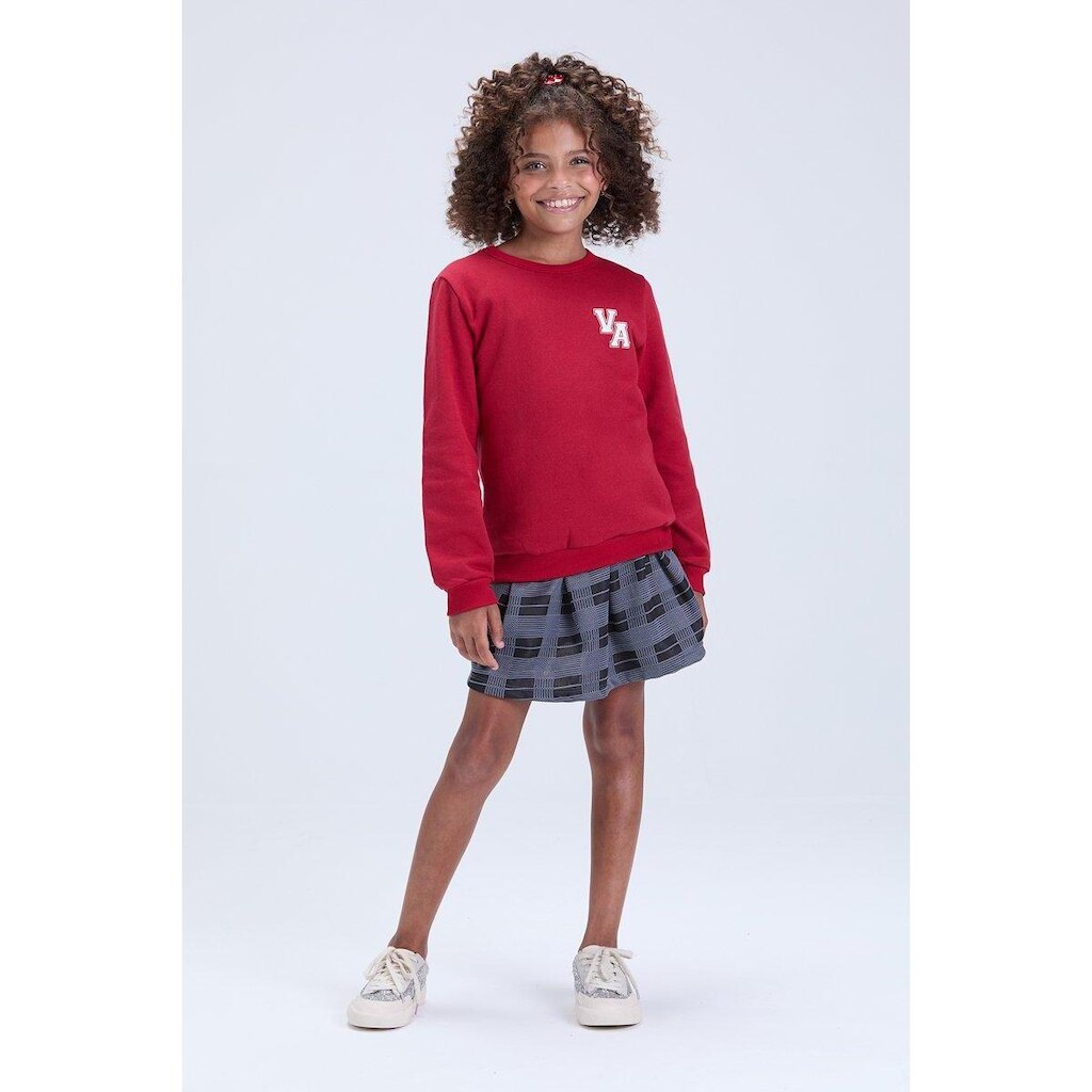 Conjunto Infantil Feminino de Inverno com Saia