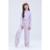 Conjunto Infantil Feminino de Inverno Cropped e Calça Oncinha - Lilás
