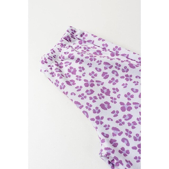 Conjunto Infantil Feminino de Inverno Cropped e Calça Oncinha