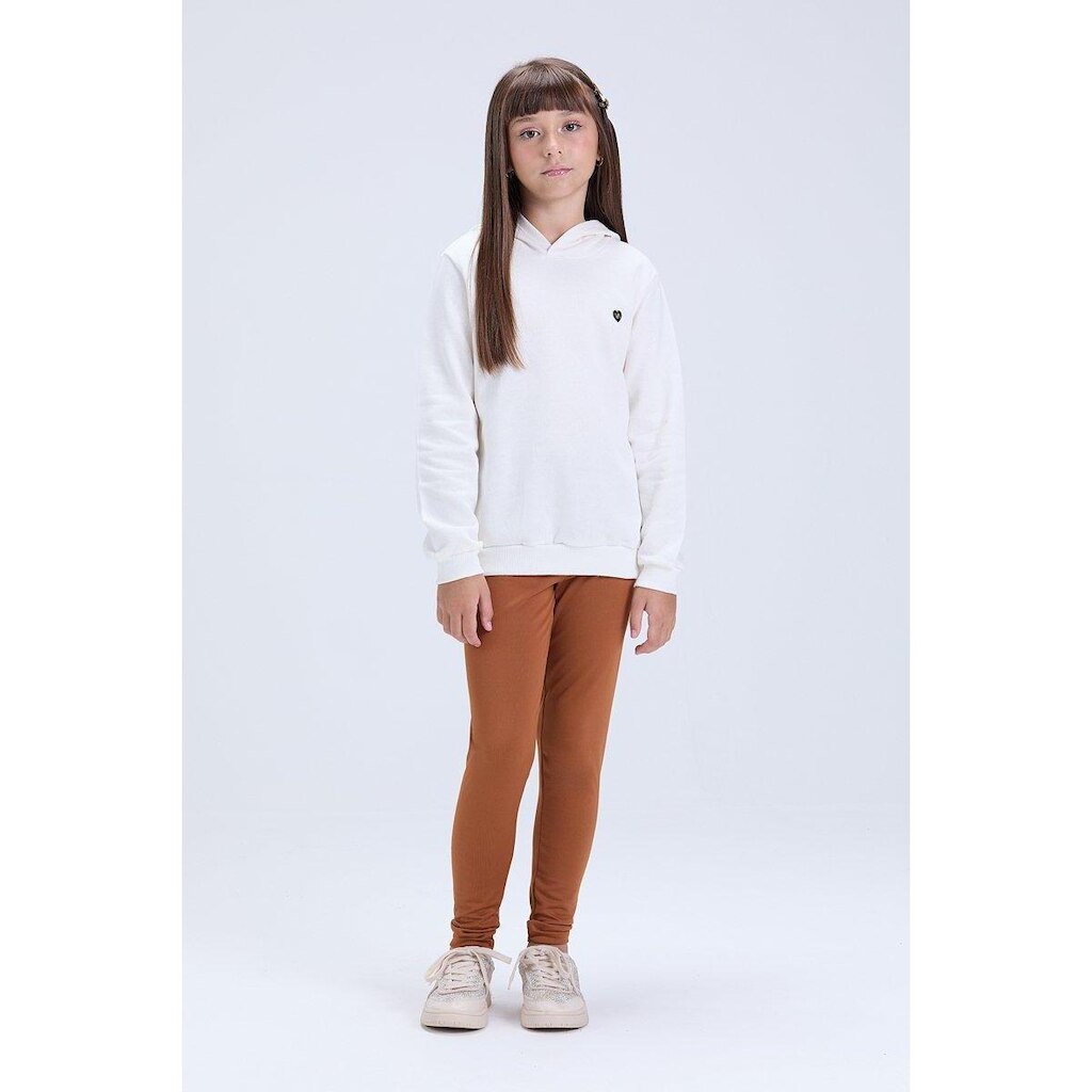 Conjunto Infantil Feminino de Inverno Moletom com Capuz e Pingente