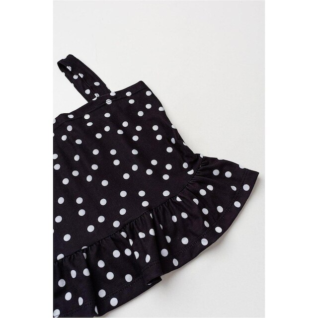 Conjunto Infantil Feminino de Verão Regata com Bolinhas Poá