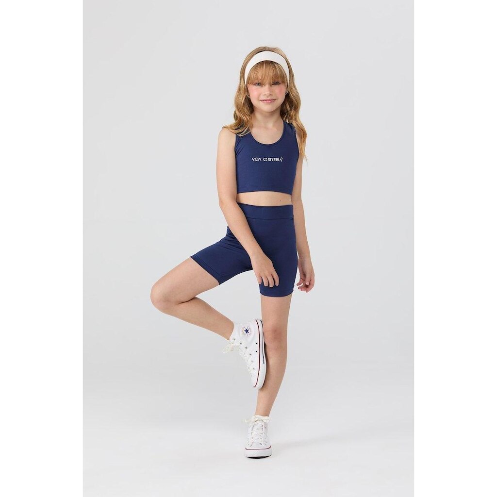 Conjunto Infantil Feminino Esportivo Top e Shorts Biker