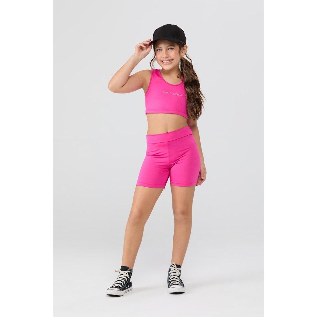 Conjunto Infantil Feminino Esportivo Top e Shorts Biker