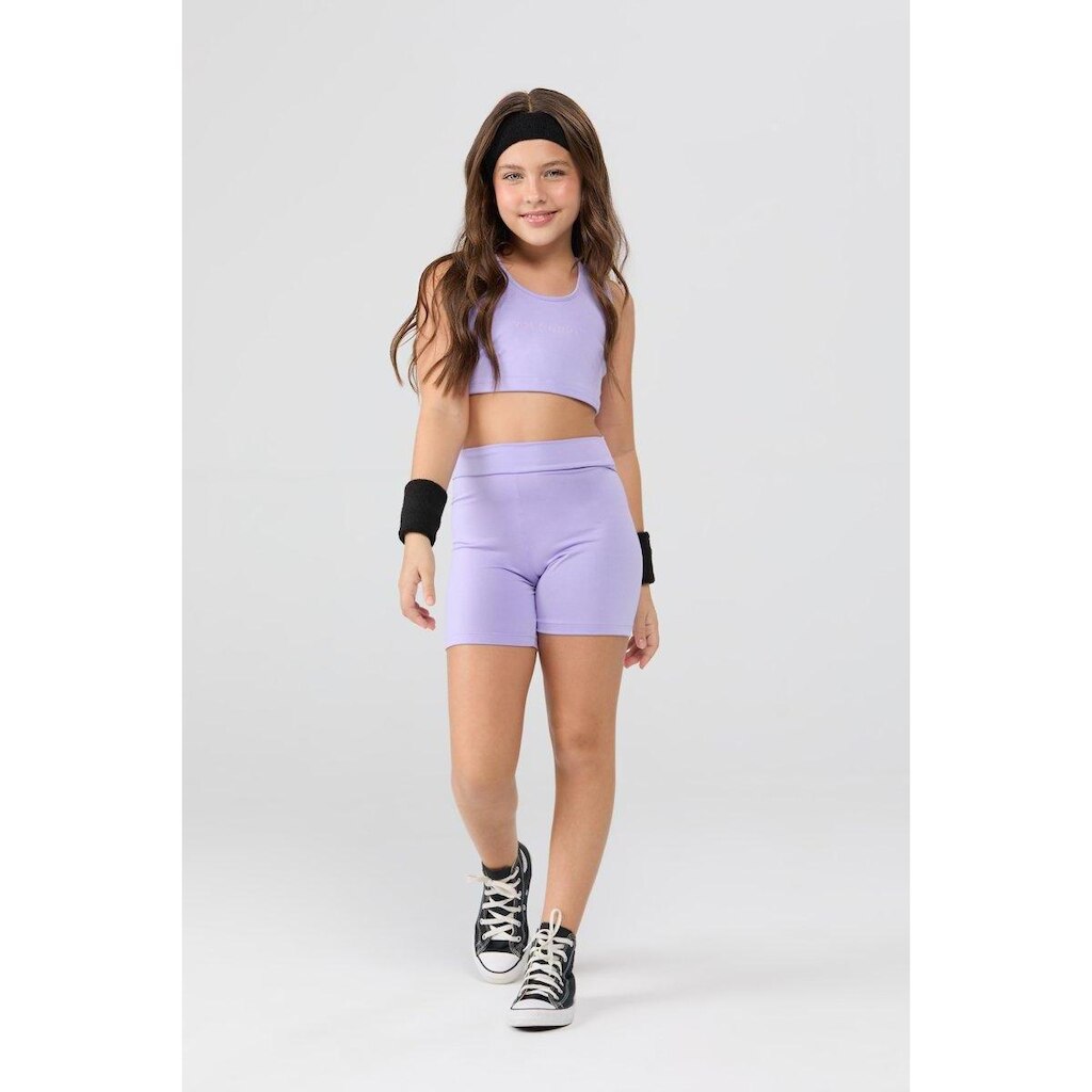 Conjunto Infantil Feminino Esportivo Top e Shorts Biker