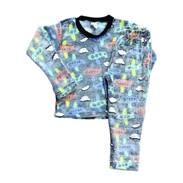Conjunto Infantil Fleece Estampado Brilha No Escuro Meninos