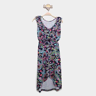 Conjunto Infantil For Girl Blusa Com Babado E Saia Com Transpasse Menina - Feminino