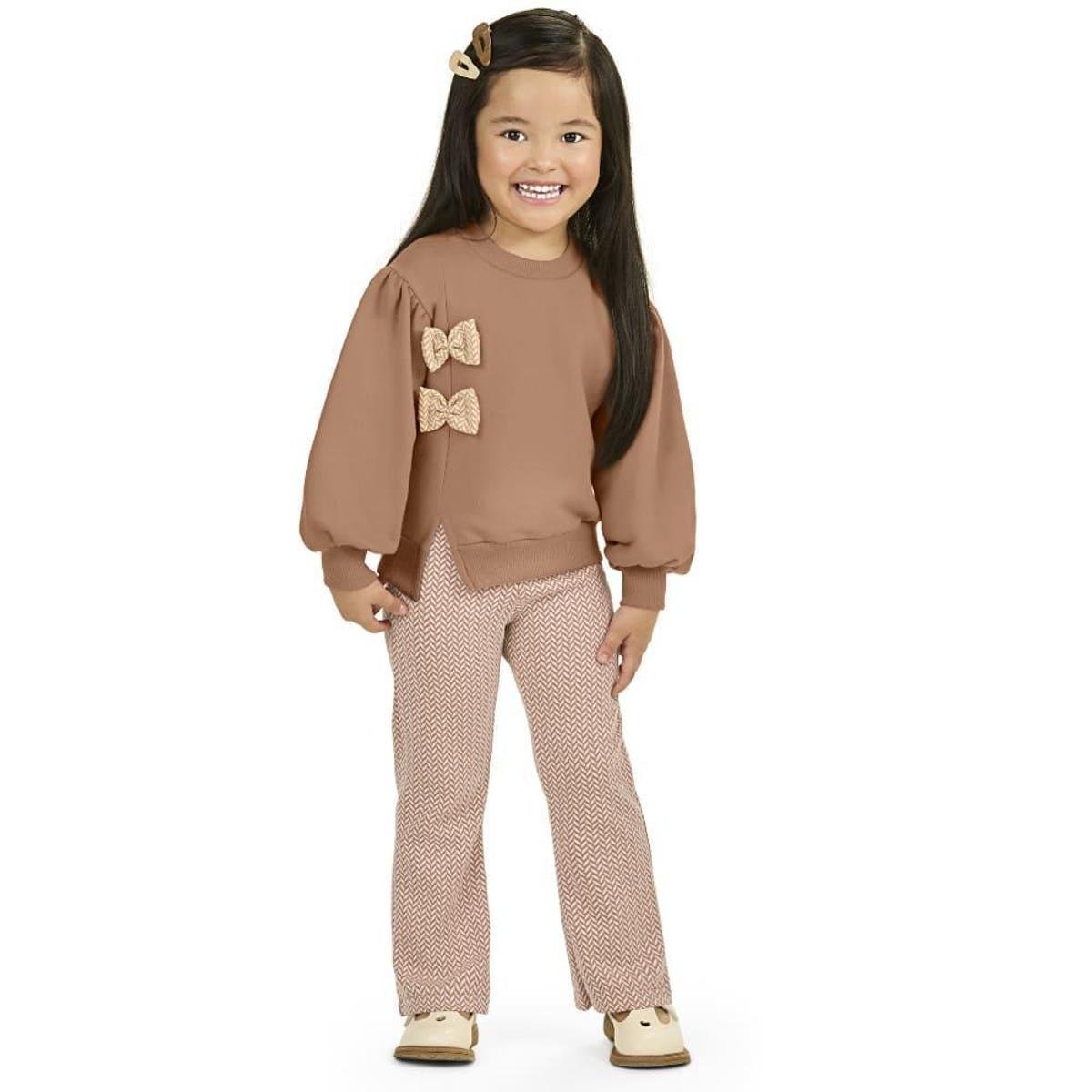 Conjunto Infantil Inverno Casaco E Calça Bailarina Jacquard Vienna