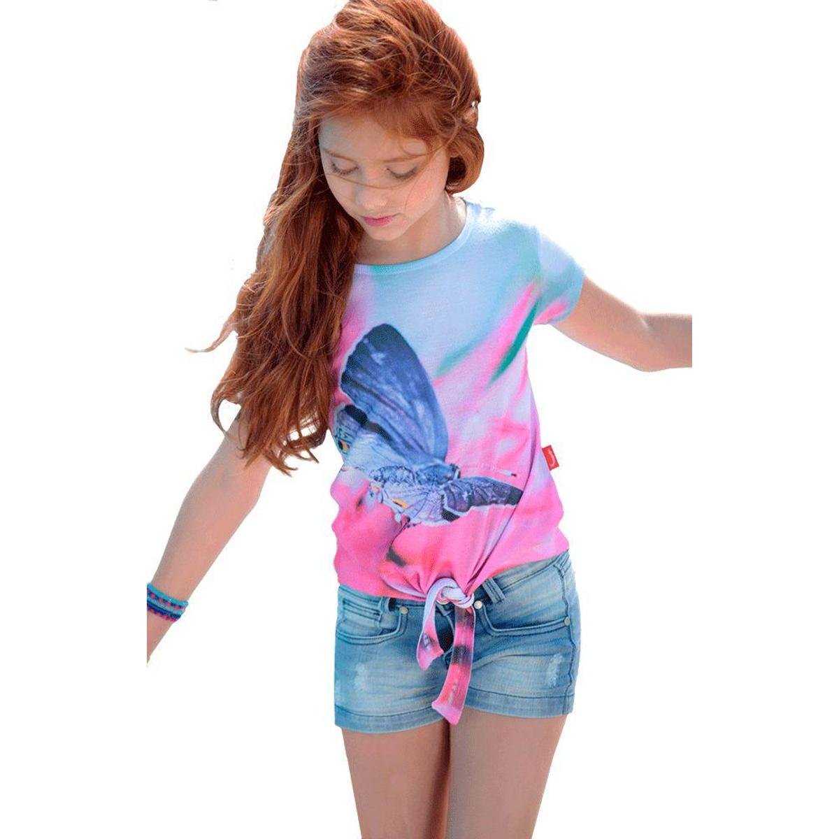 conjunto feminino short e blusa jeans