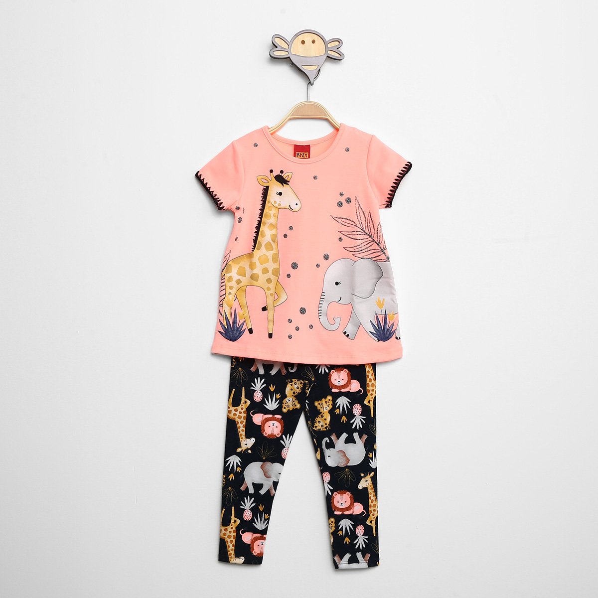 Conjunto Infantil Kyly Animais Camiseta + Calça Menina - Rosa Menor preço em Conjunto Infantil Kyly Animais Camiseta + Calça Menina - Rosa