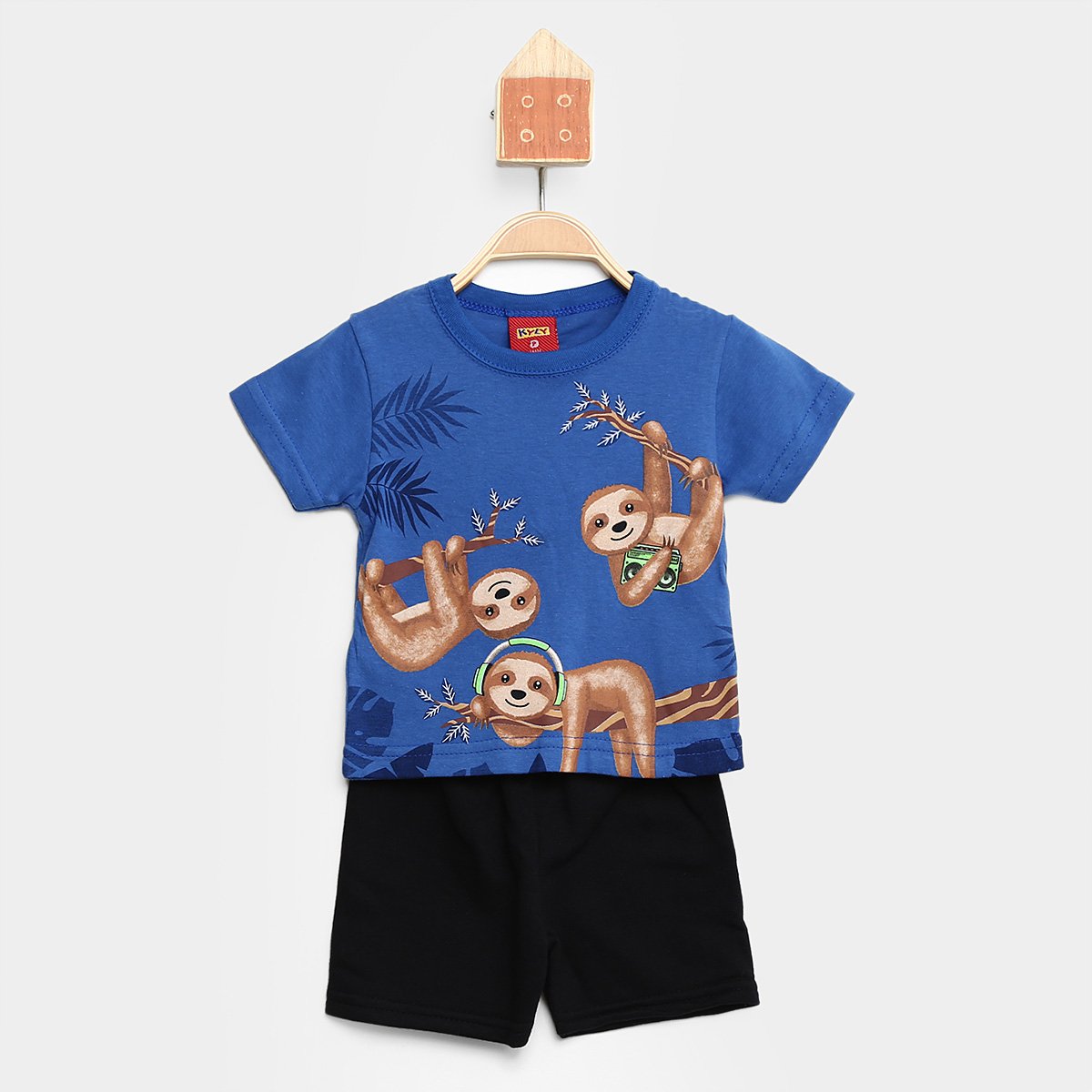 Conjunto Infantil Kyly Estampado Camiseta e Bermuda Menino - Azul é boa?