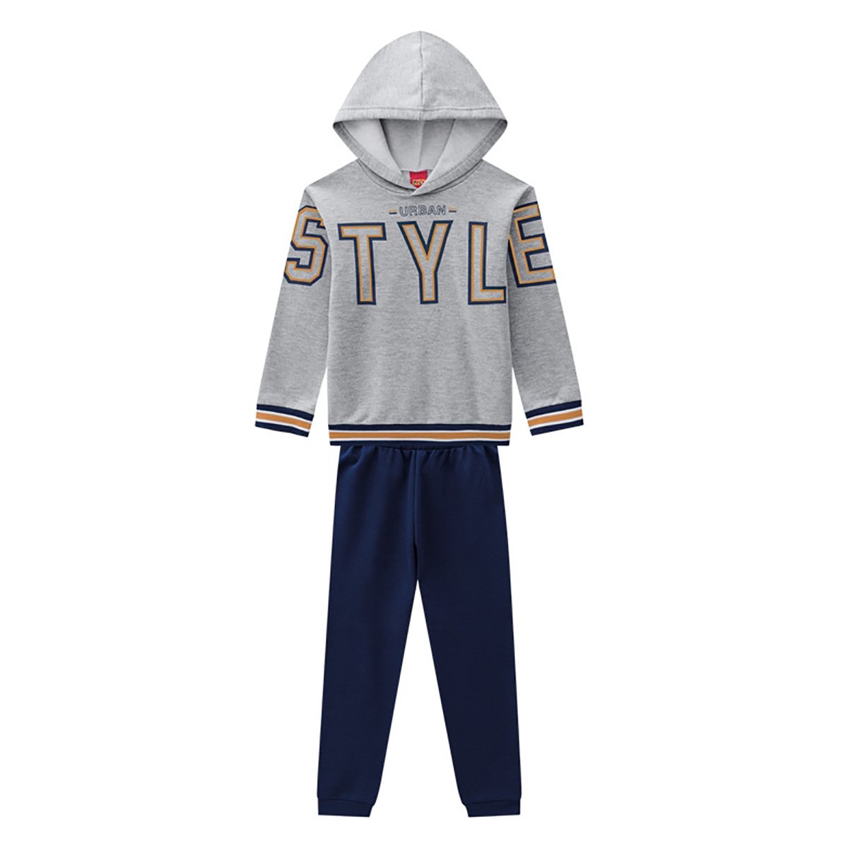 Conjunto Infantil Kyly Moletom Peluciado Blusa + Calça Masculino - Mescla Menor preço em Conjunto Infantil Kyly Moletom Peluciado Blusa + Calça Masculino - Mescla