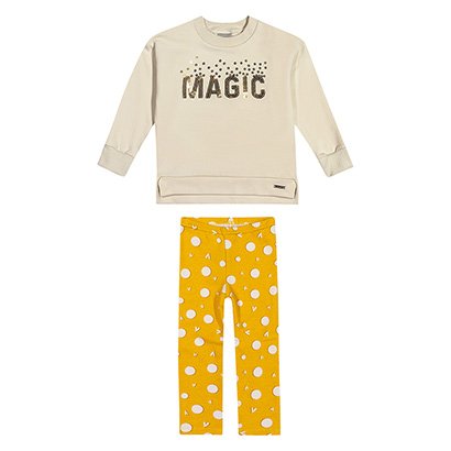 Conjunto Infantil Longo Colorittá Blusa Moletom c/ Lantejoulas e Calça Menina - Feminino