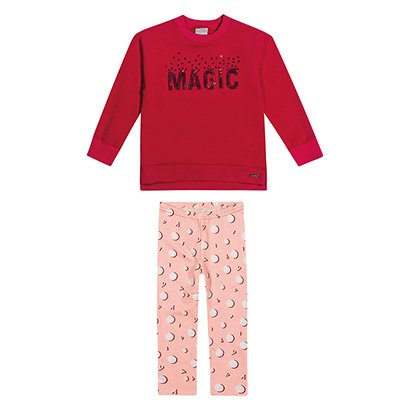 Conjunto Infantil Longo Colorittá Blusa Moletom c/ Lantejoulas e Calça Menina - Feminino