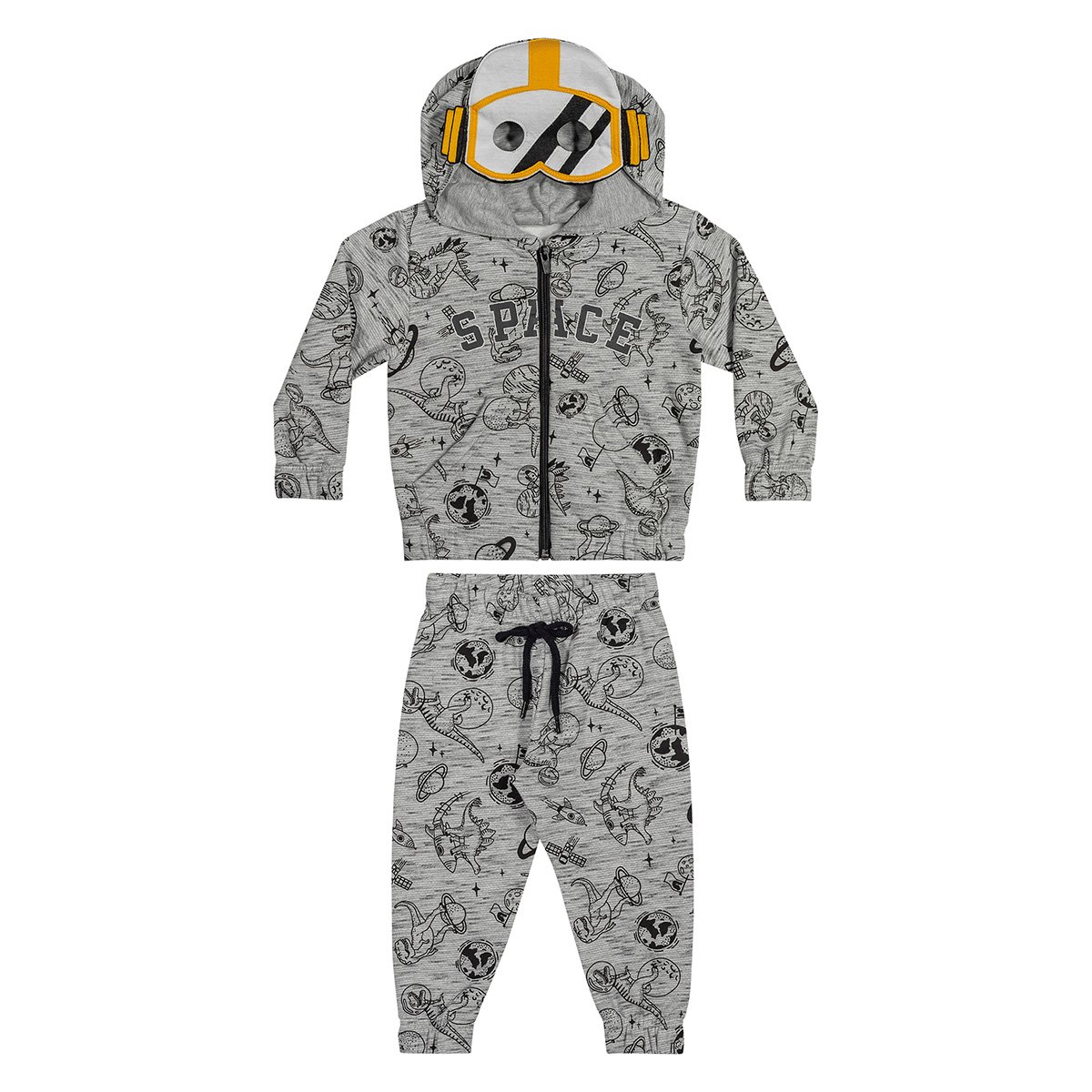 Conjunto Infantil Longo Elian Moletom + Calça Space Menino - Mescla Menor preço em Conjunto Infantil Longo Elian Moletom + Calça Space Menino - Mescla