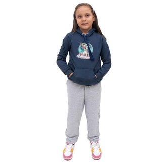 Conjunto Infantil Longo Menina Blusa Manga Longa Estampa de Unicornio e Calça Moletom Confortavel