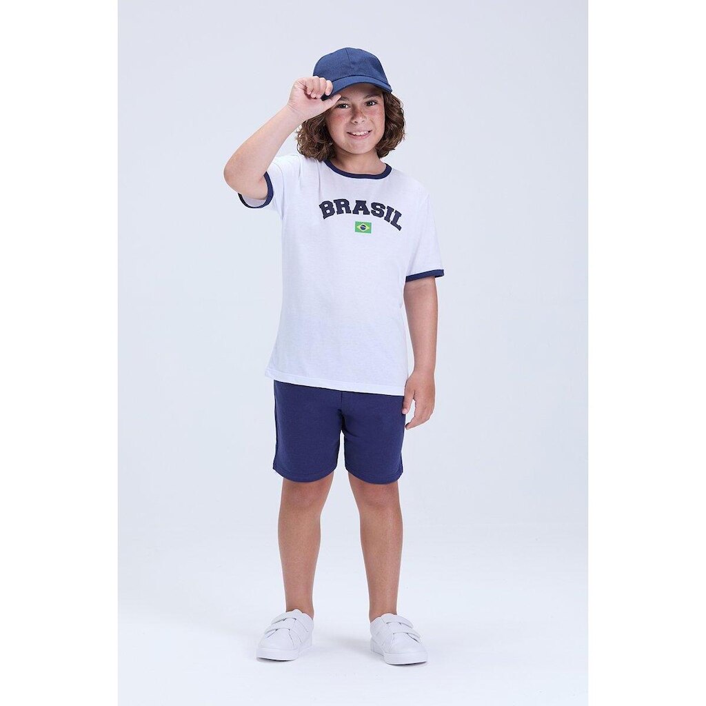 Conjunto Infantil Masculino Brasil Copa Verão