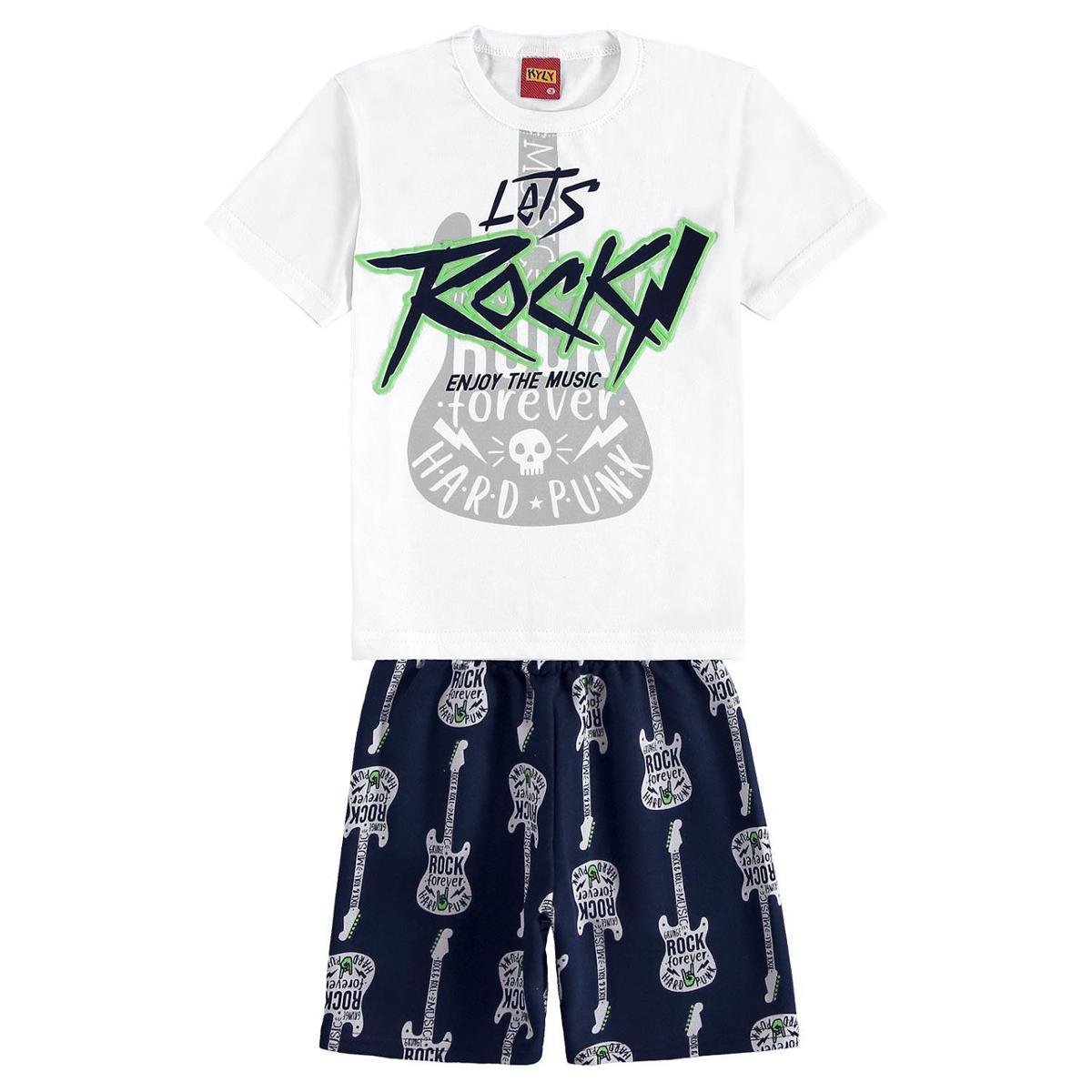 Conjunto Infantil Masculino Camiseta + Bermuda Kyly 111217.0020.4 Kyly - Branco+Marinho Menor preço em Conjunto Infantil Masculino Camiseta + Bermuda Kyly 111217.0020.4 Kyly - Branco+Marinho