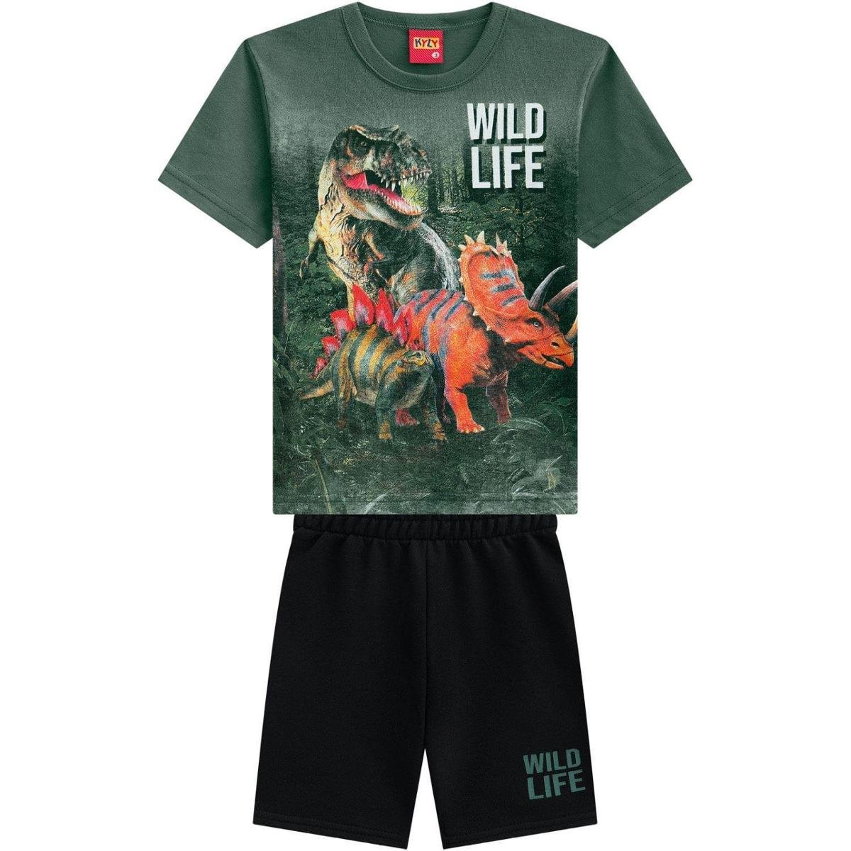 Conjunto Infantil Masculino Camiseta + Bermuda Kyly 111583.4372.1 Kyly - Verde+Preto Menor preço em Conjunto Infantil Masculino Camiseta + Bermuda Kyly 111583.4372.1 Kyly - Verde+Preto
