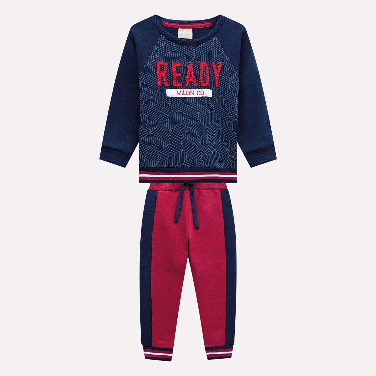 Conjunto Infantil Masculino Casaco + Calça Milon 13012.0467.6 Milon - Marinho+Vermelho Menor preço em Conjunto Infantil Masculino Casaco + Calça Milon 13012.0467.6 Milon - Marinho+Vermelho