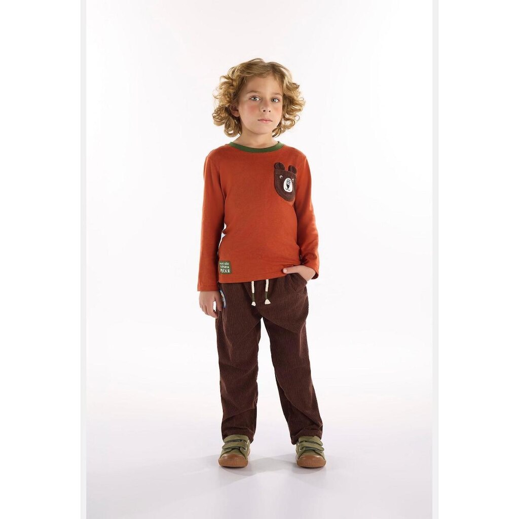 Conjunto Infantil Masculino com Camiseta e Calça Urso Amigo Três e Já
