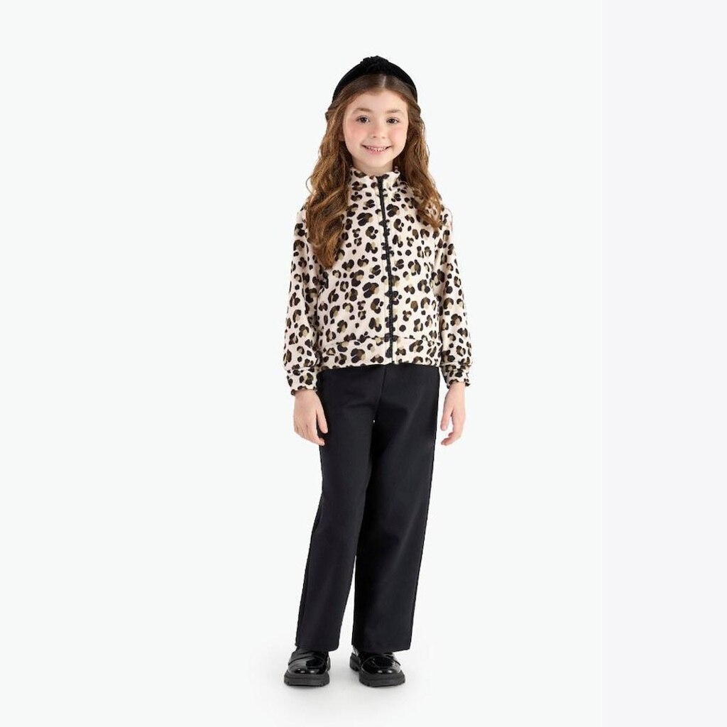 Conjunto Infantil Menina Animal Print Oncinha Manga Longa Rovitex