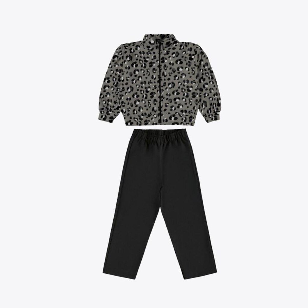 Conjunto Infantil Menina Animal Print Oncinha Manga Longa Rovitex