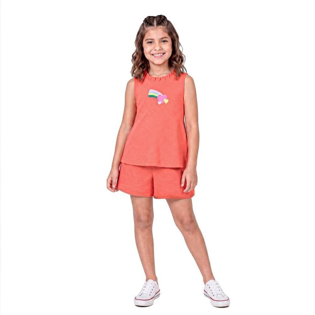 Conjunto Infantil Menina Arco-Íris Mangaba Alphabeto