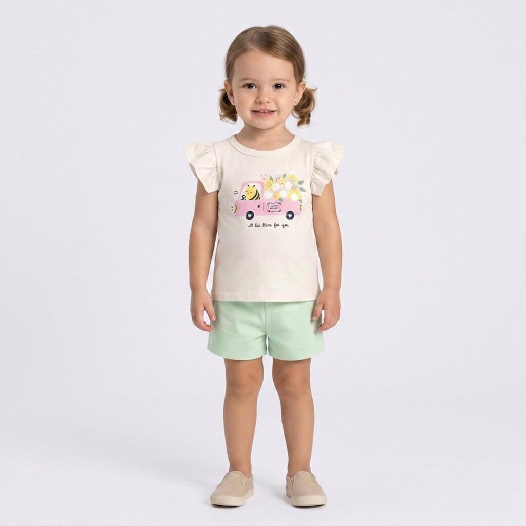 Conjunto Infantil Menina Blusa E Shorts Abelhinha Rovi Kids