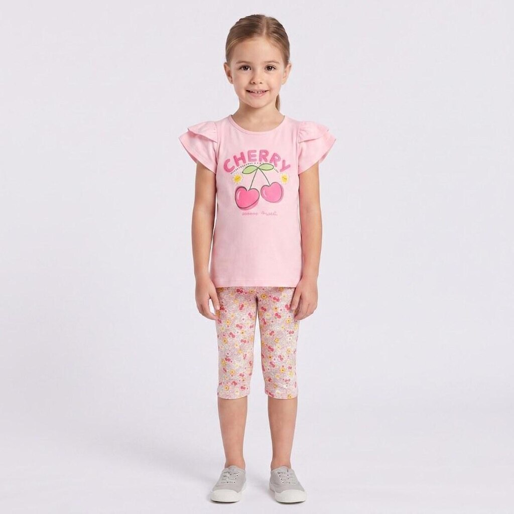 Conjunto Infantil Menina Blusa E Shorts Estampados Rovi Kids