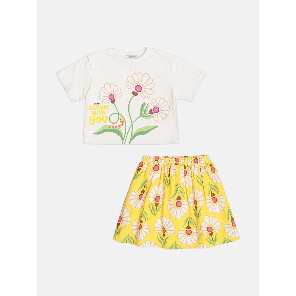 Conjunto Infantil Menina Blusa Estampa Flores/Saia Bimbi
