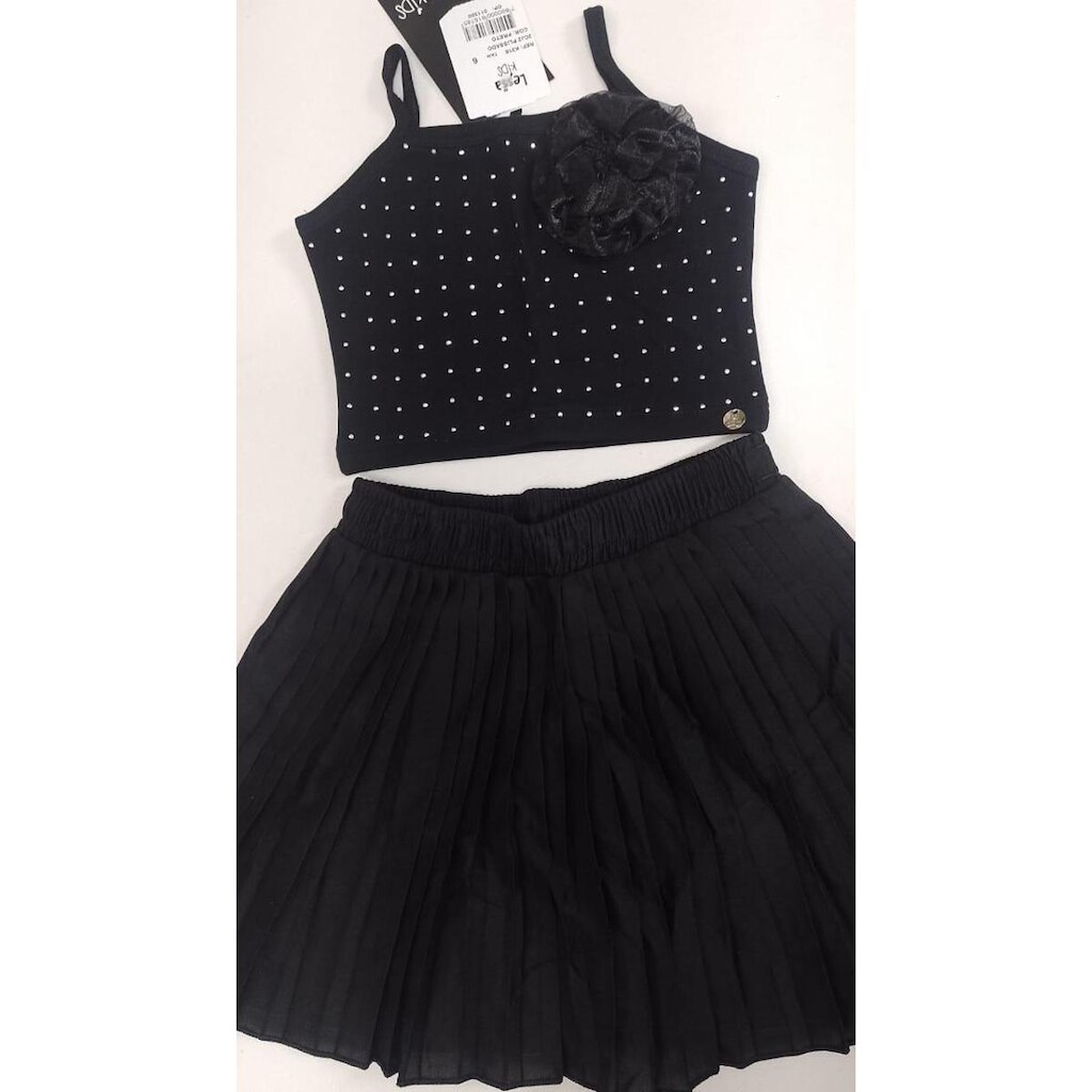 Conjunto Infantil Menina Blusa Shorts Saia Verão LessaKids
