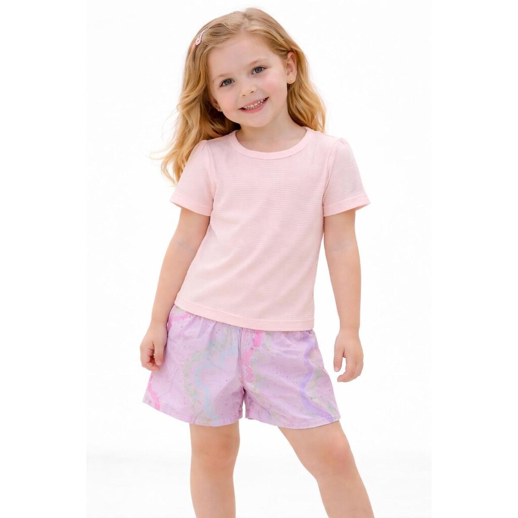 Conjunto Infantil Menina Blusa Texturizada e Shorts Estampado em Poliéster 4YOU- Cativa