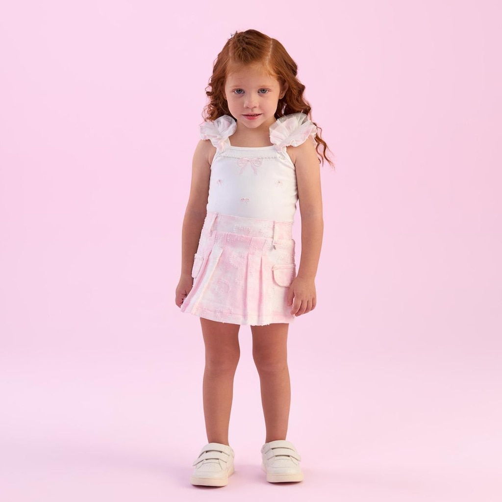 Conjunto Infantil Menina Blusa/Saia Tie-Dye Petit Cherie
