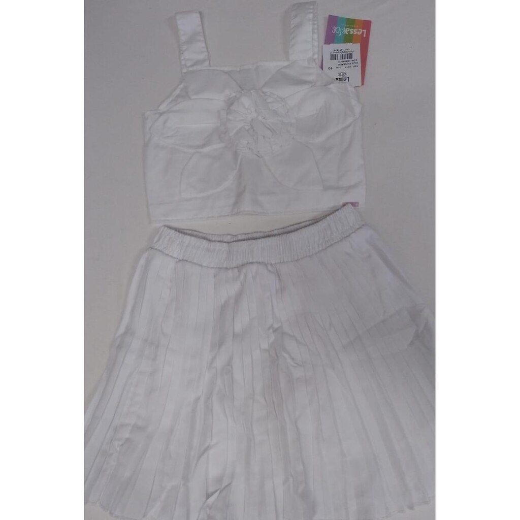 Conjunto Infantil Menina Cropped Shorts Saia Verão LessaKids