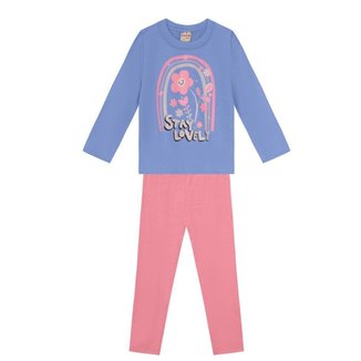 Conjunto infantil menina de flores Brandili